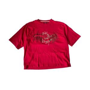 Vintage 1990s Coogi Embroidered T Shirt Cropped Boxy Red XL GUC